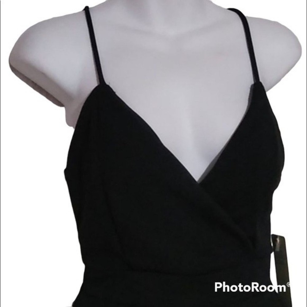 Iris Basic Surplice V- Neck Black Skort/ Romper S… - image 2